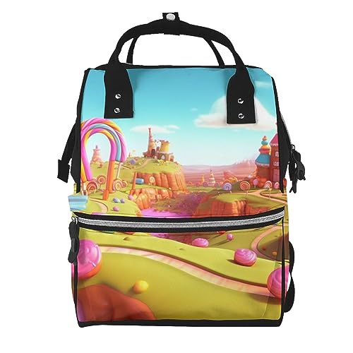 Sac à dos à langer multifonction noir Candyland grand sac polochon maman