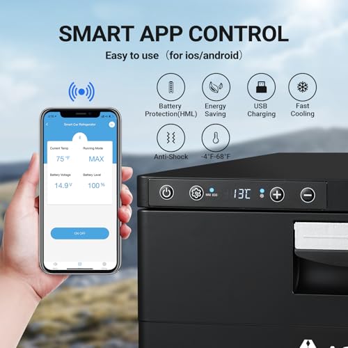 AAOBOSI Drawer Refrigerator 31L Campervan Fridge with APP Control 12V Freezer minus 20°C to 20°C for Travel Camping Road Trips Truck Van SUV 12V 24V DC - Image 4