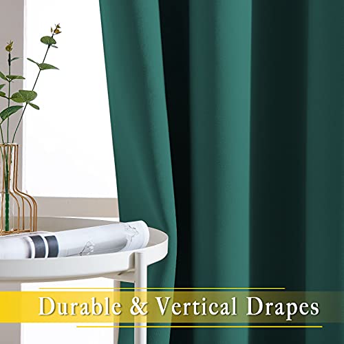 NICETOWN Bedroom Window Blackout Curtain Panel - Home Decoration Thermal Insulated Blackout Drape/Drapery for Loft, Guestroom (Hunter Green, 1 Panel, 80 x 84 inch)