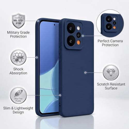 Image of FIRST MART Matte Silicone Back Cover for Realme P4 Power - Blue