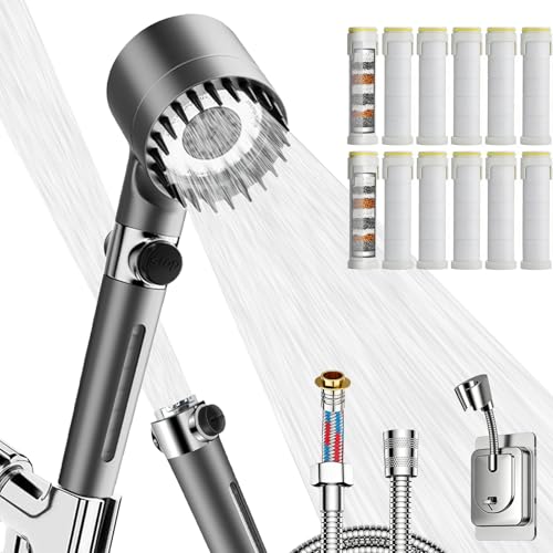 Ion High Pressure Filtered Shower Head with Handheld & Hose for Hard Water