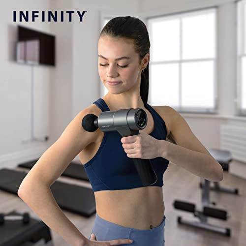 Infinity PR Pro Advantage Percussion Massage Device (Platinum), Deep Tissue Massage Gun for Athletes