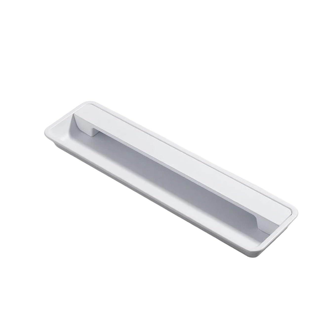 Mohuied Matte White 195Mm Recessed Handle Modern Sliding Door Concealed Handle Slotted Embedded Buckle Furniture Handles Wardrobe Push Pull Hidden(Matte White 195Mm)