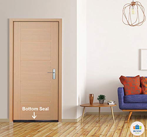 Image of Bunny Shop Door Bottom Seal (92cm /36.2 inch) Aluminium Plate with Black Rubber, 3 feet Length with Screw (Bottom Seal)(Brown Color)