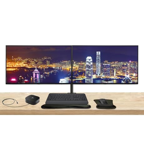 Image of HP Series 5 Pro 27-inch 527pq 2K QHD 1440p LCD Monitor, 2-Pack Bundled with Desk Mount Dual Stand, USB-C Multiport G5 Dock, MK650 Wireless Keyboard & Mouse, Gel Mouse & Wrist Pad