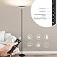 30W Dimmbare LED Stehlampe, 3000-6500K Stehlampe Wohnzimmer, Stehleuchte Deckenfluter LED mit Fernbedienung und Touch-Sensor, Moderne Standleuchten für Schlafzimmer Büro, Schwarz