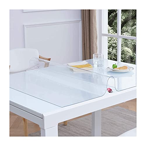 Protector de mesa de PVC transparente, impermeable, resistente a altas temperaturas, antideslizante, ideal para mesas de cocina y té, 1 mm de grosor, 80 x 290 cm
