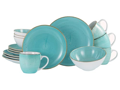 Creatable, 24539, Serie Vintage Nature Aqua, 16-teiliges Geschirrset...