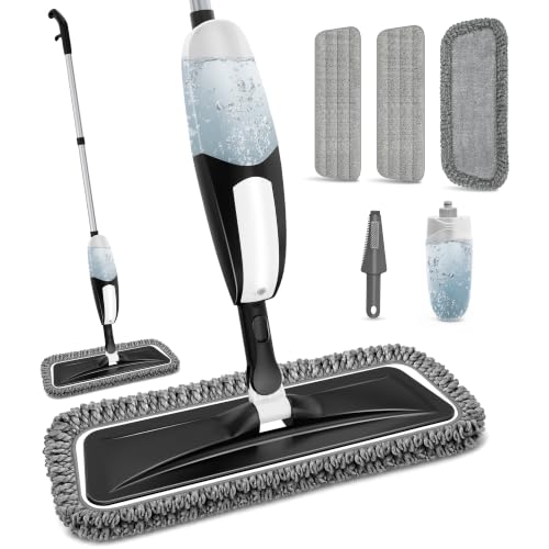 Spray Mop for Floor Cleaning: Microfiber Wet Dry Mops with 3 Washable...