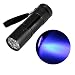 Produktbild Taschenlampe aus Aluminium, UV-Licht, 9 LEDs, Schwarz