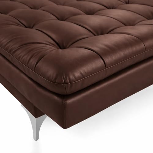 Image of Casaliving Danny 3 Seater Sofa Cum Bed Leatherette Fabric (Brown) with Two Cushions Perfect for |Home Living |Office Room and Guest Room Premium Sofa