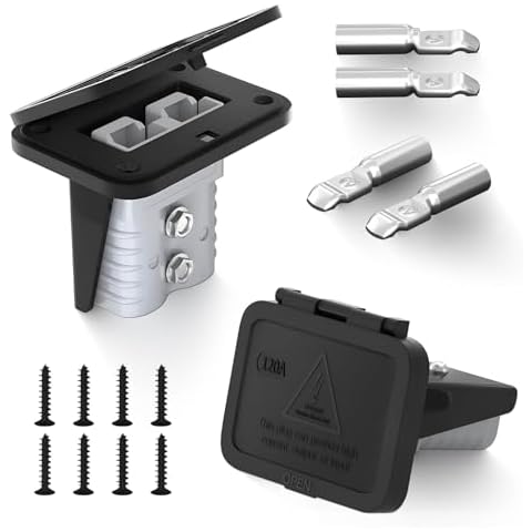 IZTOSS 120 Amp Battery Quick Connect/Disconnect Connector Mounting Panel with Cover for Cars, Bicycles, ATV Winches, Lifts, Motors and More (Gray-2pcs) Cover