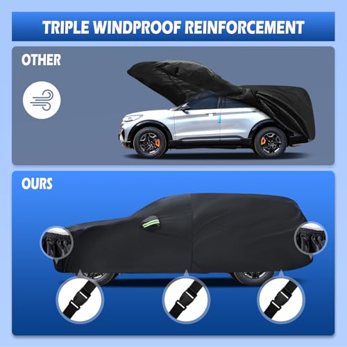 Image of Car Cover Custom Fit for Ford Explorer 1995-2026, Migaven Waterproof Full Exterior Cover Sun Rain Protection with Door Zipper and Cotton Lining