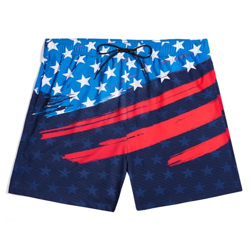 Men's Swim Quick Dry Beach Shorts of Trunks with Compression Liner with Zipper Pockets Comfortable Board Shorts