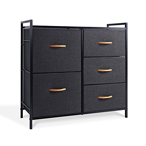 Romoon Dresser Storage Drawer, 5 Fabric Units Organizer And Storage For Bedroom, Hallway, Entryway, Closets - Dark Gray #TOP7