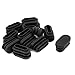 sourcing map 12pcs Bouchon Pied de Chasie Embout Capuchon Jambe Tube Insert Table Meuble Protection Noir Plastique Ovale 15mm x 30mm