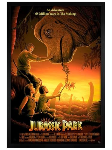 Image of Grindstore Jurassic Park Vintage Maxi Poster - Black Wooden Framed - Framed Poster Print, Wall Decor/Art, Home Gift Idea, For Living Room, Bedroom, Home or Office Display