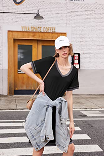 image for Ekouaer Women Soft Nightgown Sexy Sleepwear Short Sleeve Nightshirt Ni