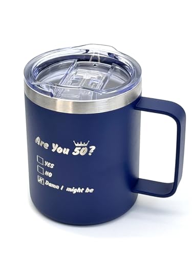 DEQIANG 50th Birthday Gifts for Women & Men: Insulated Coffee Mug – Perfect 50th Birthday Gift...