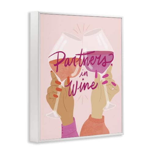 Image of Stupell Industries Wine Partners Text Glam Sassy Friends Calligraphy, Design by EmmaKisstina