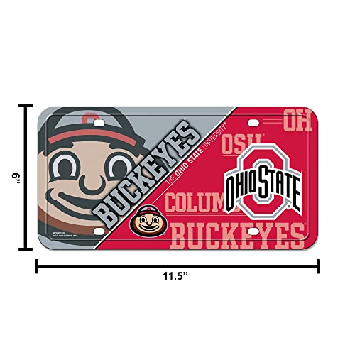 Rico Industries NCAA Ohio State Buckeyes Metal License Plate Tag, 6 x 11.5-inches