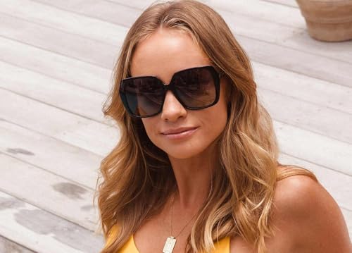 Image of CARVE Ebony Sunglasses - Retro Oversized Bold Square Frame - 100% UV Protection with Style
