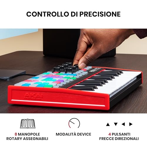 Akai Professional Apc Key 25 MK2 - Tastiera Midi A 25 Tasti Controller Usb Per Lancio Delle Clip Con Ableton Live Lite, 40 Pad Rgb E 8 Manopole A 360 - 5