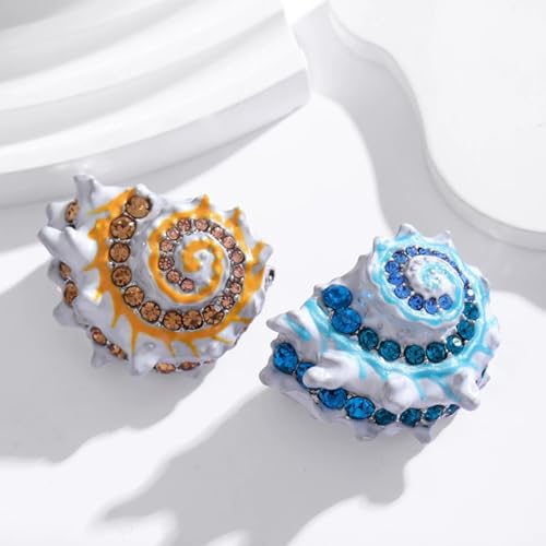 Image of Enamel Conch Shell Brooch for Women Snail Brooches Lapel Pin Elegant Dress Accessories Mother's Day Gift