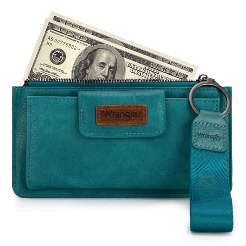 Image of Montana West X Wrangler Wallet for Women Ladies Female Card Cases & Money Organizers Wristlet with Wallet Large Clutch with Coin Purse Smooth Zipper and Rfid Lining