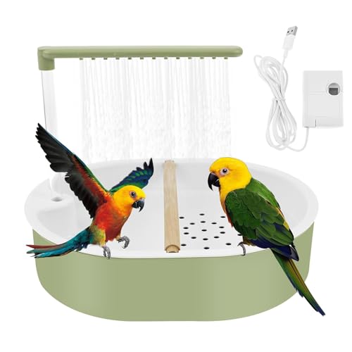 Baño para pájaros automático que evita salpicaduras con bomba USB para canarios y ninfas 2