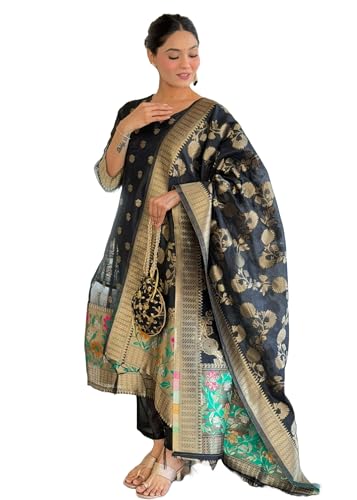 Kurti 547j en Tissu de soie Jamdani Authentique et Tissage Chanderi