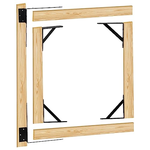 Image of Mofeez Fence Gate Kit Iron Gate Hardware with Gate Latch for Wooden Fences Shed Doors Heavy Duty Anti Sag Gate Corner Brace Bracket (Pack of 2)