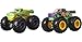 Hot Wheels Monster Trucks 2-Pack, Demolition Doubles Set of 2 Toy Vehicles in 1:64 Scale, for Kids & Collectors (Styles May Vary)