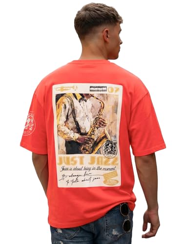 Image of Bewakoof Men's 100% Cotton Graphic Print Oversized Fit Half Sleeve Round Neck T-Shirt | Bewakoof Heavy Duty 1.0 | Casual Wear | Street Wear | Oversized t Shirt for Men Cotton | Baggy