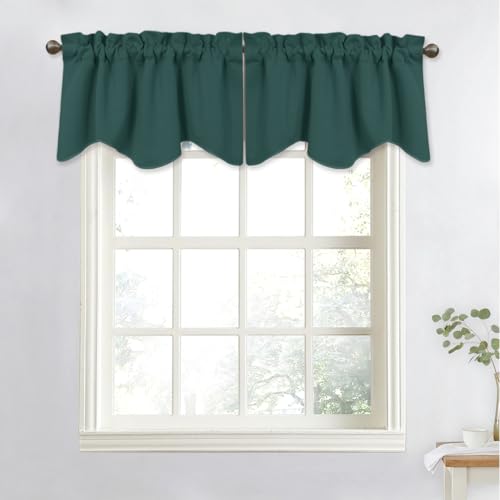 NICETOWN Rideau occultant cuisine 52x18 po vert chasseur