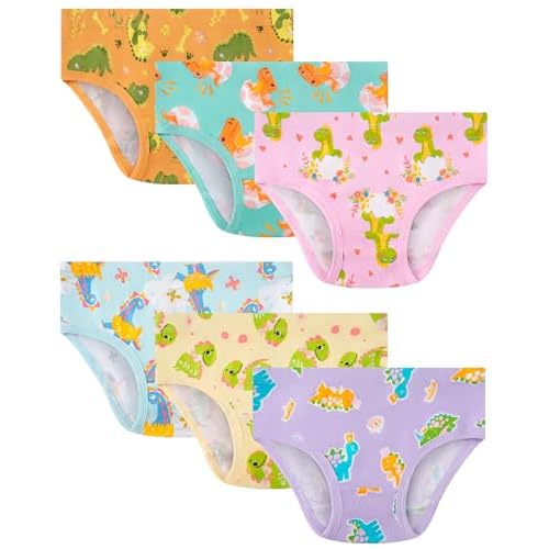 JAHSIYI 100% Cotton Girls Toddler Panties 6-Pack
