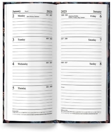 Martello P2811 Slim Week to View 2023 Diary, Assorted Floral Designs X1