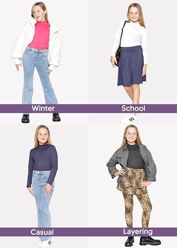 STRETCH IS COMFORT Youth Girl’s Oh So Soft Long Sleeve Mock Neck Top | 4-164