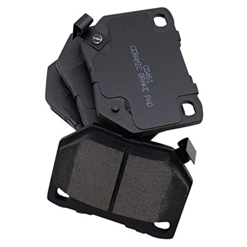 Image of TRQ Performance Rear Brake Pad and Rotor Set Ceramic Coated Drilled Slotted Rotors Compatible with 2006-2007 Subaru Impreza