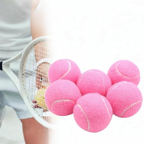 kowaku 6 Stück Tennisbälle, Wettkampf-Tennisbälle, Freizeit-Trainingsbälle, Tennisball Hund, Kindersporttraining Tennis für Tennisunterricht, Turniere, Anfänger Spaziergänge mit dem Hund, Rosa