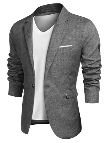 COOFANDY Sakko Herren Sportlich Slim Fit Anzugjacken Lässig Jacket...