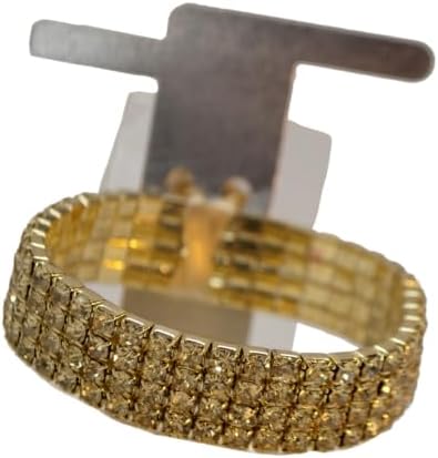 Floral Accessories - Rock Candy Flower Bracelet Rd, Champagne, Miscellaneous, 1 Piece