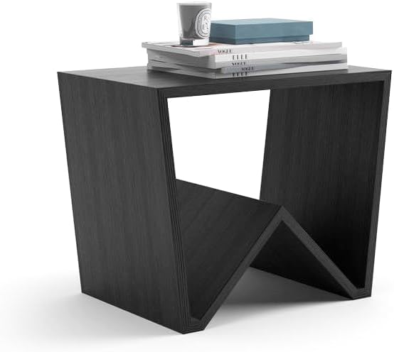 Mobili Fiver, Emma Low Coffee Table, Ashwood Black, Melamine-Finished, Modern Coffee Table, Italian Furniture