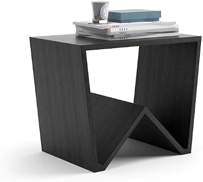 Mobili Fiver, Emma Low Coffee Table, Ashwood Black, Melamine-Finished, Modern Coffee Table, Italian Furniture