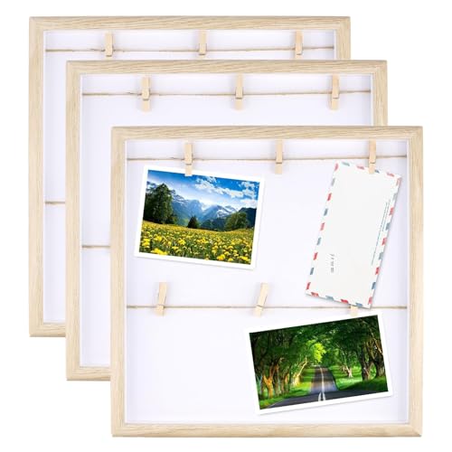 CHUIFAI 3 Stück 30 x 30 cm Bilderrahmen mit Klammern, DIY Fotocollage...