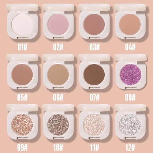 Feicuiyun Matte Eyeshadow Singles, Matte Nude Eyeshadow, Brown Eyeshadow, Neutral Matte Pressed Powder Single Vegan Eyeshadow; Talc, Paraben & Cruelty Free thumb #3