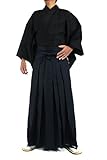 Edoten Japonés Samurai Hakama Uniforme, Bk-azul marino, Medium