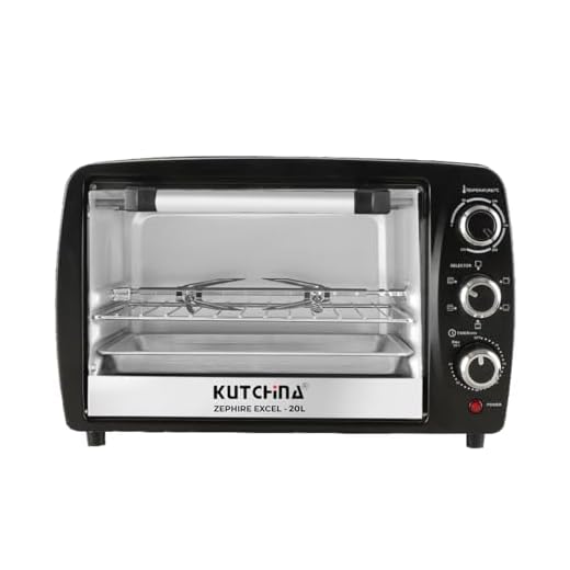 Kutchina Zephire Excel 20 Liter Otg Oven for Kitchen 1280W | Oven Toaster Griller with Auto-shut Off, Timer Control | Otg 20 litres for Baking, Grilling, Toasting | 1 Year Product Warranty