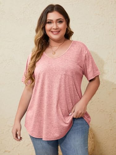 Image of BELAROI Women Plus Size Tops V-Neck Tunics Shirts
