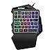 SeniorMar-UK Clavier de Jeu à Une Main G94 mécanique avec éclairage Arc-en-Ciel RGB Mini Clavier de Jeu Portable avec Repose-Poignet pour Les Joueurs sur PC Noir